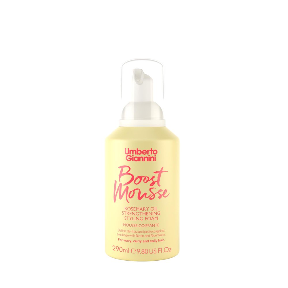 Umberto Giannini Strong Curls Rosemary Oil Boost Mousse Styling Foam for Curly, Coily, Wavy Hair - Includes Biotin - Sulphate Free + Vegan