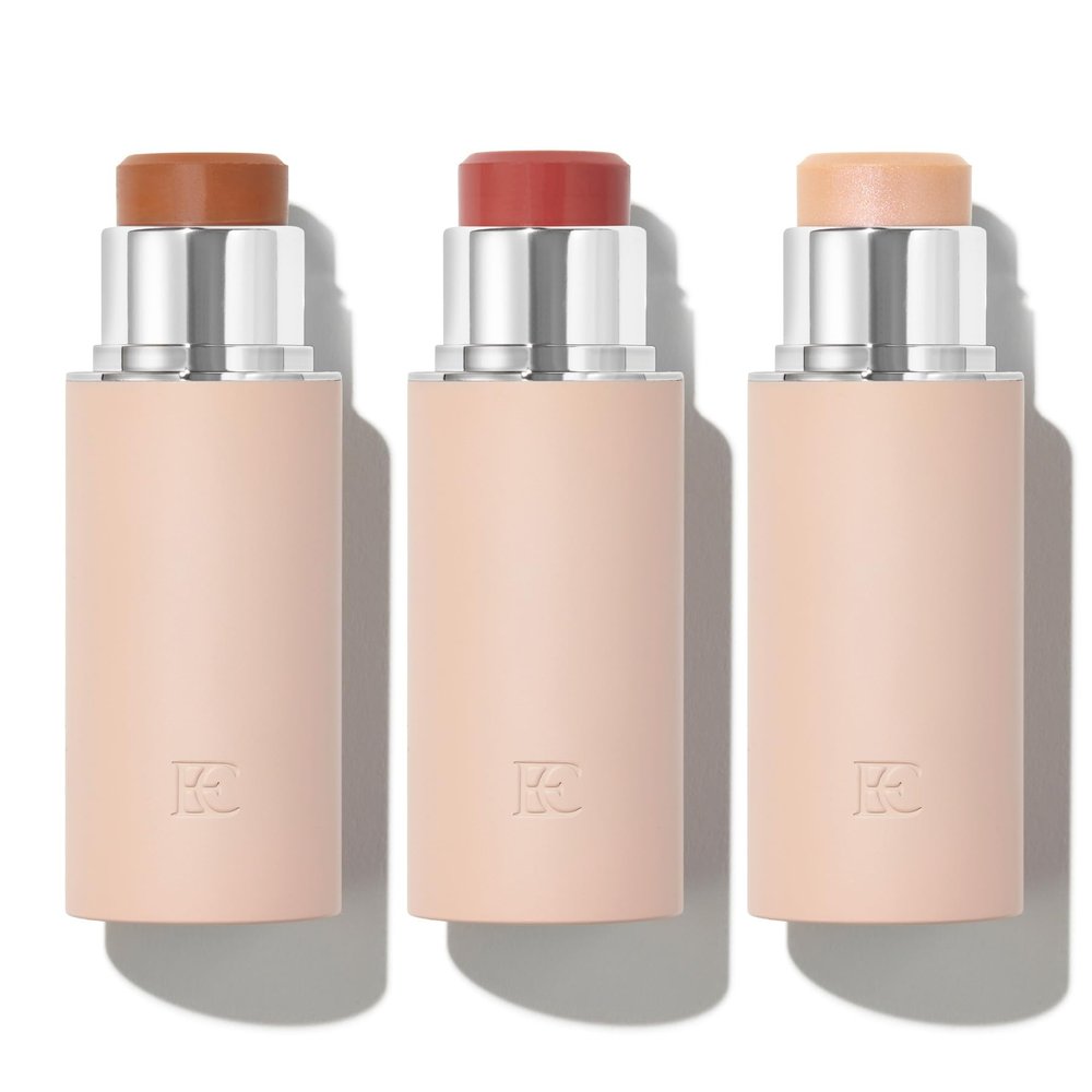 EarthsCure Glow Trio - 3 Piece Set: Bronzer, Blush, and Highlighter. Buildable Cream Sticks For a Luminous, Natural, and Youthful Look