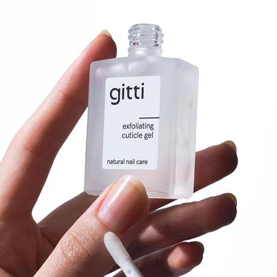 gitti Exfoliating Cuticle Gel I Natural Nail Care, Non-Toxic, Plant-based, 99% Natural Origin, Cruelty-Free, Vegan I Cuticle Softener & Remover Treatment, Flock Applicator, Nail Recovery (0.5 fl oz)