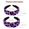 RODAILYCAY Purple Leopard Wide Head Bands Hoops for Hair Padded Thick Women Headbands Elastic Cute Headband Head Wrap Wide Top Turban Hair Bands Set of 2 view 3