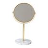 1pc Marble Vanity Mirror Tabletop Vanity Makeup Table Top Mirror Makeup Mirror with Base Rotatable Makeup Mirror Gold Makeup Mirror Round LED Makeup Mirror Desktop Mirror Golden/1751 view 1