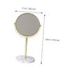 1pc Marble Vanity Mirror Tabletop Vanity Makeup Table Top Mirror Makeup Mirror with Base Rotatable Makeup Mirror Gold Makeup Mirror Round LED Makeup Mirror Desktop Mirror Golden/1751 view 3