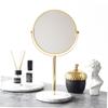 1pc Marble Vanity Mirror Tabletop Vanity Makeup Table Top Mirror Makeup Mirror with Base Rotatable Makeup Mirror Gold Makeup Mirror Round LED Makeup Mirror Desktop Mirror Golden/1751 view 4