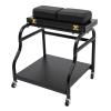 NEATOOM 2-Tier Pedicure Foot Rest Cart, Portable Esthetician Trolley Cart, Beauty Salon Nail Or Foot Bath Spa Trolley with Foldable Top & Wheels (Black) view 1