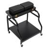 NEATOOM 2-Tier Pedicure Foot Rest Cart, Portable Esthetician Trolley Cart, Beauty Salon Nail Or Foot Bath Spa Trolley with Foldable Top & Wheels (Black) view 4