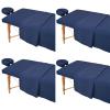4 Sets Extra Thick Massage Table Sheets Sets Soft Premium Microfiber 3 Piece Set Massage Sheet Set for Salon Spa Bed Include Fitted Covers Flat Sheets Face Cradle Cover view 1