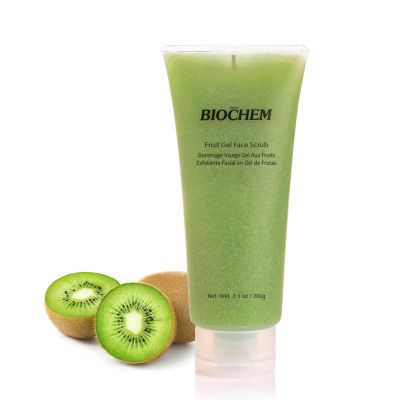 BIOCHEM Fruit Gel Face Scrub, Gentle Face Exfoliator Deep Clean Facial Scrub for black head remover for face, Exfoliating, Smooth, Hydrated, Daily Facial Scrub for All Skin Types (7.1 fl oz / 200 g)