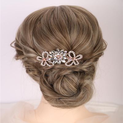 Aimimier Dainty Flower Butterfly Rhinestone Hair Side Combs Sparkly Crystal Long Teeth Comb Wedding Bridal Hair Accessories for Women (Clear)