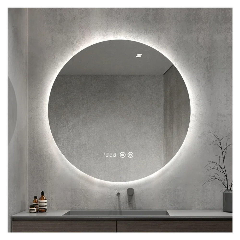 24 Inch Shower Smart Mirror Wall Shaving Round Decorative Bath Mirrors Anti Fog,Mirrors