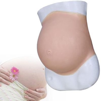 KJZQLMZ Fake Pregnant Belly,Artificial Realistic Pregnancy Belly,Silicone Belly Fake Belly,Fake Pregnancy Belly,for Pretending Pregnancy (L)