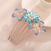 Aimimier Dainty Flower Butterfly Rhinestone Hair Side Combs Sparkly Crystal Long Teeth Comb Wedding Bridal Hair Accessories for Women (Blue) view 1