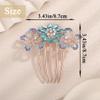 Aimimier Dainty Flower Butterfly Rhinestone Hair Side Combs Sparkly Crystal Long Teeth Comb Wedding Bridal Hair Accessories for Women (Blue) view 3