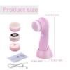 1Set Electric Face Brush, With 3 Interchangeable Heads Electric Face Scrubber, 3 In1 Exfoliating Massage USB Rechargeable Scrubber, Suitable for All Skin Types, Brush view 4