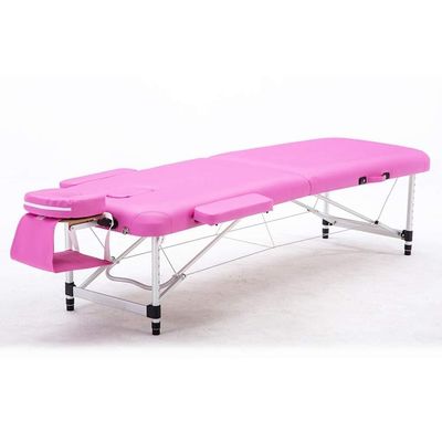 uhyOHF Professional Spa Tables Massage Tables Folding Aluminium Massage Table Couch Bed Salon Therapy Couch Bed with Face Hole & Carry Bag, 185 * 60cm, Pink(