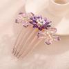 Aimimier Dainty Flower Butterfly Rhinestone Hair Side Combs Sparkly Crystal Long Teeth Comb Wedding Bridal Hair Accessories for Women (Purple) view 1