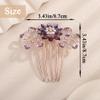 Aimimier Dainty Flower Butterfly Rhinestone Hair Side Combs Sparkly Crystal Long Teeth Comb Wedding Bridal Hair Accessories for Women (Purple) view 3
