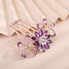 Aimimier Dainty Flower Butterfly Rhinestone Hair Side Combs Sparkly Crystal Long Teeth Comb Wedding Bridal Hair Accessories for Women (Purple) view 4