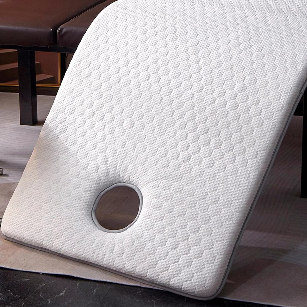 White/a(s),70 * 185cm,LDLCYCN High Density Sponge Massage Table Topper Thicken 7Cm(2.8In) Lash Bed Topper with Elastic Band Non-Slip Spa Bed Pad Massage Accessories Square/Round/Trapezoidal Head