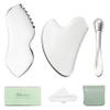 LeMeeOly 3pcs Stainless Steel Gua Sha Facial Tools & Eye Cream Applicator Metal GuaSha Set for Face Body, Detailer Gua Sha Lymphatic Drainage Massager,Guasha Face Sculpting Tool view 1