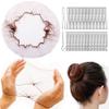 225PCS Hair Nets Set-20 Invisible Hair Nets (12inch) Brown Hair Nets for Dance,Dance Stuff with 100 Bobby Hair Pins,100 Elastic Bands and 5 Hair Ties,Brown 12inch view 1