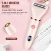 Karrte 2-in-1 Women Electric Shaver Dual Head Bikini Trimmer, Razors for Shaving Pubic Hair, Wet and Dry Cordless Painless Hair Removal for Private Area Pink view 2