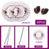 130PCS Hair Nets Set Invisible Elastic Hair Nets for Women U-Shaped Hair Pins for Ballerina Buns - 30pcs Brown Nets (12, 24 Inch) and 50 U-Hair Pins 50pcs Bobby Pins,2 Size Brown view 2
