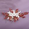 Bridal Hair Clip Rhinestone Flower Wedding Head Accessories Jewelry Trendy EN8 Pink Headpice For Women Silver Tiaras Red view 1