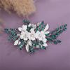 Bridal Hair Clip Rhinestone Flower Wedding Head Accessories Jewelry Trendy EN8 Pink Headpice For Women Silver Tiaras Red view 4
