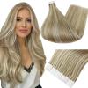 Full Shine Tape in Human Hair 20 Inch Tape in Hair Extensions Tape in Remy Hair Extensions 50 Gram Color 16 Highlight 22 Blonde Double Sided Tape Hair 20 Pcs Real Human Hair Tape in Extensions view 1