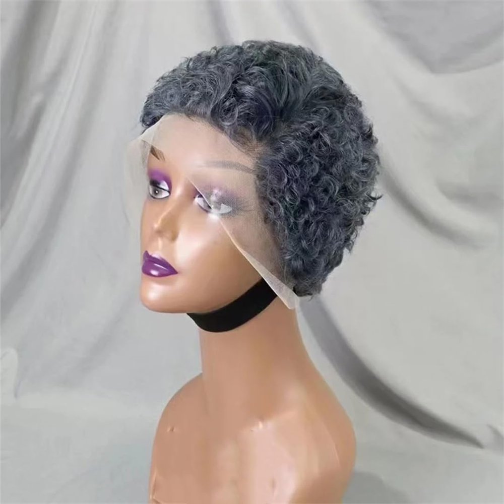 13X4 Lace Frontal Short Curly Wave Human Hair Wigs 180% Density 13X4 Lace Front Human Hair Wig For Black Women