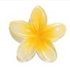 Creamy Yellow Flower Claw Clip, Hawaiian Flower Claw Clips Plumeria Hair Clip Hibiscus Clip for Women Large Clips for Thick Hair,Hair Accessories for Women Large Size for Thick Hair view 1