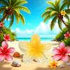 Creamy Yellow Flower Claw Clip, Hawaiian Flower Claw Clips Plumeria Hair Clip Hibiscus Clip for Women Large Clips for Thick Hair,Hair Accessories for Women Large Size for Thick Hair view 3