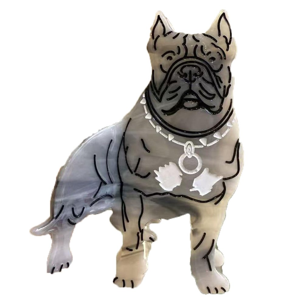 Novelty Bulldog Hair Clips,Acetate Claw Clips,Big Hair Clips for Women,Dog Claw Clips for Girls of all Ages (Bulldog)