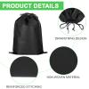 24 Pcs Non-woven Wig Bags with Drawstring Non-woven Bag for Packaging Hair Extensions Wigs Soft Pouches Hair Tools Storage Bags for Home and Salon (Black) view 3