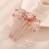 Aimimier Dainty Flower Butterfly Rhinestone Hair Side Combs Sparkly Crystal Long Teeth Comb Wedding Bridal Hair Accessories for Women (Champagne) view 3