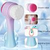 Beomeen Face Brush 2 in 1, Silicone Facial Cleansing Exfoliating Brush Soft Bristles Pore Deep Cleansing, Jade Face Roller Skin Care Tools, Manual Dual Face Wash Scrub Brush Massaging Gift view 2