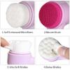 Beomeen Face Brush 2 in 1, Silicone Facial Cleansing Exfoliating Brush Soft Bristles Pore Deep Cleansing, Jade Face Roller Skin Care Tools, Manual Dual Face Wash Scrub Brush Massaging Gift view 3