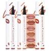 3Pcs Longwear Liquid Lip Liner Stain Marker Pen Set Long Lasting Waterproof, Mocha Light Nude Brown Matte Permanent 24 Hour Lip Liner and Lipstick Combo Color Stay Lipliner All Day Lip Stains peel off view 1
