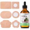 30Pcs Castor Oil Pack Wrap for Belly Button with 4oz Organic Castor Oil in Glass Bottle, Highly Absorbent Cotton Belly Button Patches Self Adhesive view 1