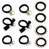 10 Pieces Artificial Pearl Elastic Hair Ties Classic Pearl Hair String Pearl Hair Scrunchies Pearl Hair Ropes Hair Ring Elegant Pearl Ponytail Holder for Women Lady, 5 Styles view 1