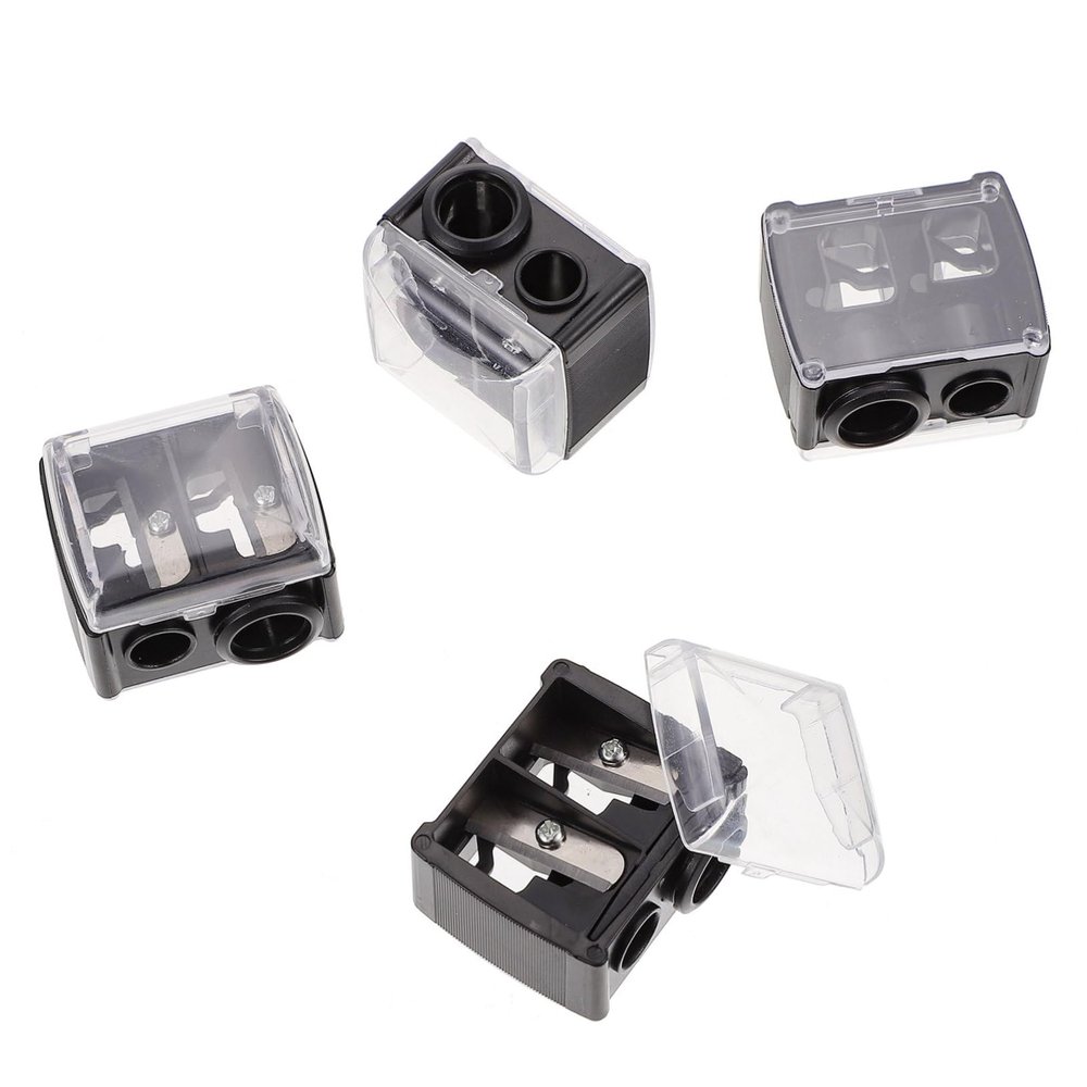 BESPORTBLE 4pcs Cosmetic Tool Makeup Sharpener for Benefit Eyebrow Pencil Eyeliner Pen Makeup Pen Accessories Double Hole Manual Pencil Sharpener