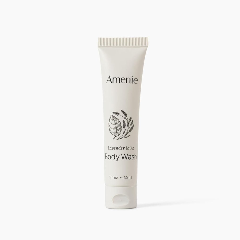 Amenie Lavender Mint Body Wash 1oz Tube Refreshing & Hydrating Body Wash for Clean, Soft Skin, Ideal for Hotels and Guest Bathrooms (Case of 200)