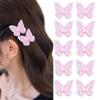 10Pcs Double Layer Butterfly Hair Clips Lace Embroidery Butterfly Hair Pins Decorative Alligator Clips Wedding Hair Accessories for Women Party Cosplay (Light Pink) view 1