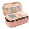 YWMLFZ Short distance travel makeup bag portable double-layer folding makeup box PU leather travel storage bag view 3
