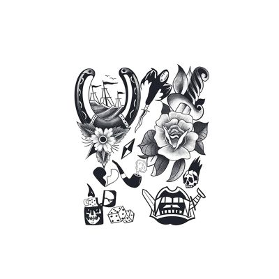 2pcs Patchwork Flower Arm Juice Tattoo, Realistic Fake Tattoos, Lasts 7-15 Days, Waterproof Non-reflective Temporary Sticker