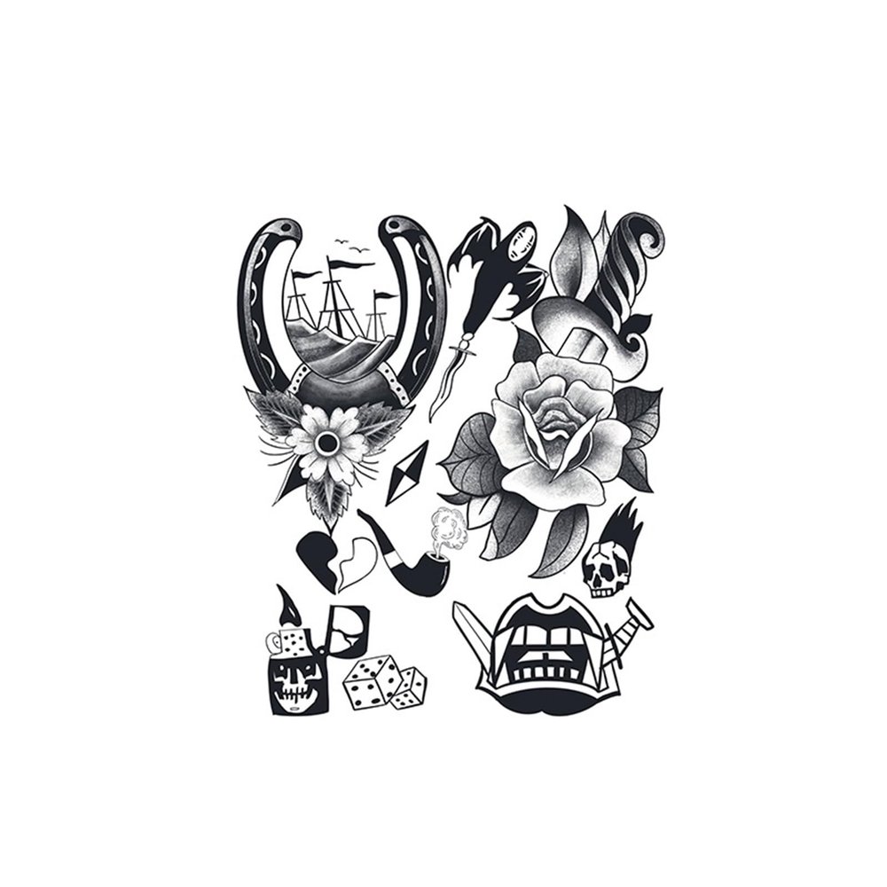 2pcs Patchwork Flower Arm Juice Tattoo, Realistic Fake Tattoos, Lasts 7-15 Days, Waterproof Non-reflective Temporary Sticker