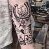 2pcs Patchwork Flower Arm Juice Tattoo, Realistic Fake Tattoos, Lasts 7-15 Days, Waterproof Non-reflective Temporary Sticker view 2