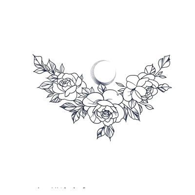 2pcs Chest Long Lasting Moon Vein Flower Juice Semi-permanent Tattoo, Realistic Fake Tattoos, Lasts 7-15 Days, Waterproof Non-reflective Temporary Sticker