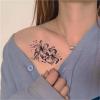 2pcs Clavicle Petunia Juice Tattoo Sticker, Realistic Fake Tattoo, Lasts 7-15 Days, Waterproof Non-Reflective Temporary Tattoo Sticker view 2
