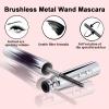 2PCS Iron Wand Mascara, 2025 New Black Washable Metal WandMascara, 3D Curling Iron Wand Fiber Lash Mascara Extension Super Volume Eyelash Non-Clumping Smudge-Proof Long Lasting (Black) view 2